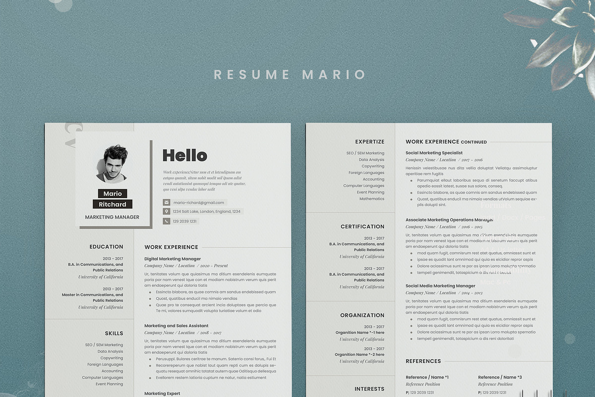 Resume Template for Word, a Resume Template by Estartshop (Photo 5 of 5)