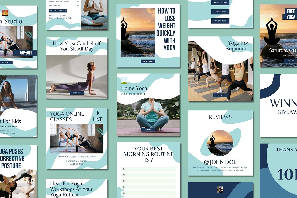 Yoga Social Media Post Templates, a Social Media Template by BoontenStudio (Photo 4 of 7)