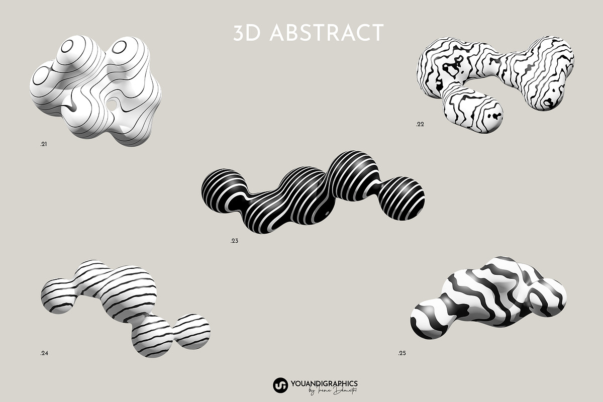Puffy Abstract 3D Graphics Shapes, an Object Graphic by Youandigraphics (Photo 13 of 15)