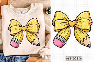 Pencil bow png, Coquette png, a Seasonal Illustration by Libby Wishes