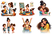 Teacher and Students Clipart Bundle, a Graphic by Design Forest (Thumbnail 3 of 6)