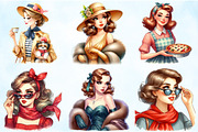 Vintage Fashion Women's Clipart, an Illustration by Craft Nest (Thumbnail 3 of 5)