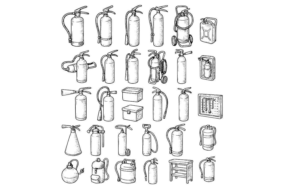 Fire Extinguishers Safety Equipment, an Object Graphic by nikagraphic (Photo 2 of 3)