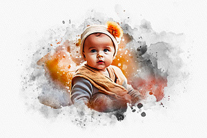 Baby Watercolor Painting Effect