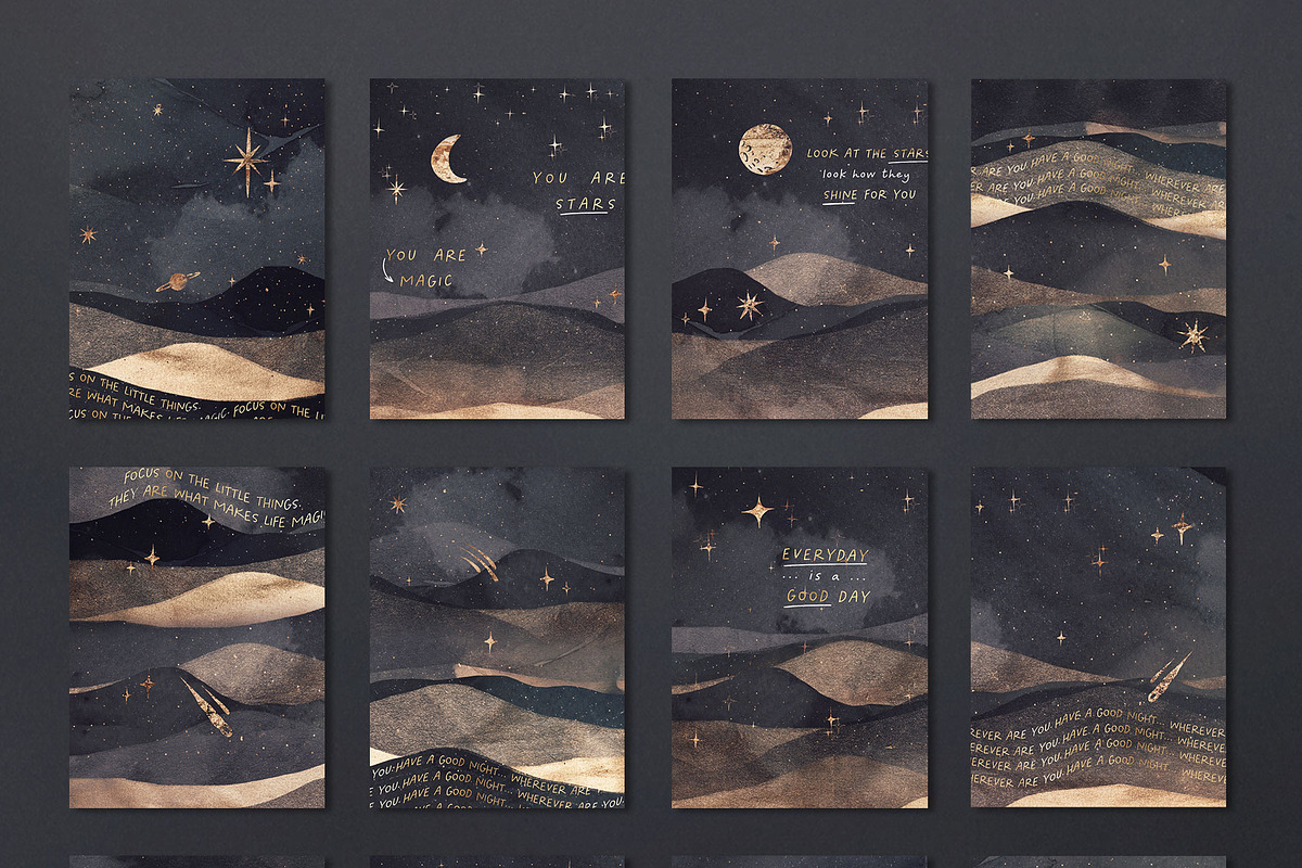 Abstract Landscape & Starry Night, a Texture Graphic by by creative paper (Photo 12 of 16)