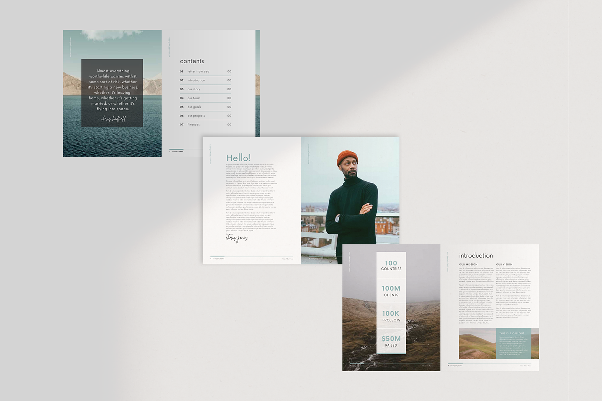 Minimal Annual Report Template Canva, a Brochure Template by frommakertomaker (Photo 3 of 9)