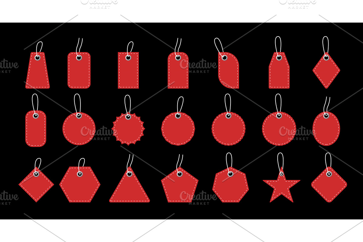 Template of blank red paper price, an Object Illustration by Vector Creator