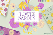 Flower Garden Seamless Patterns, a Pattern Graphic by Youandigraphics (Thumbnail 1 of 14)