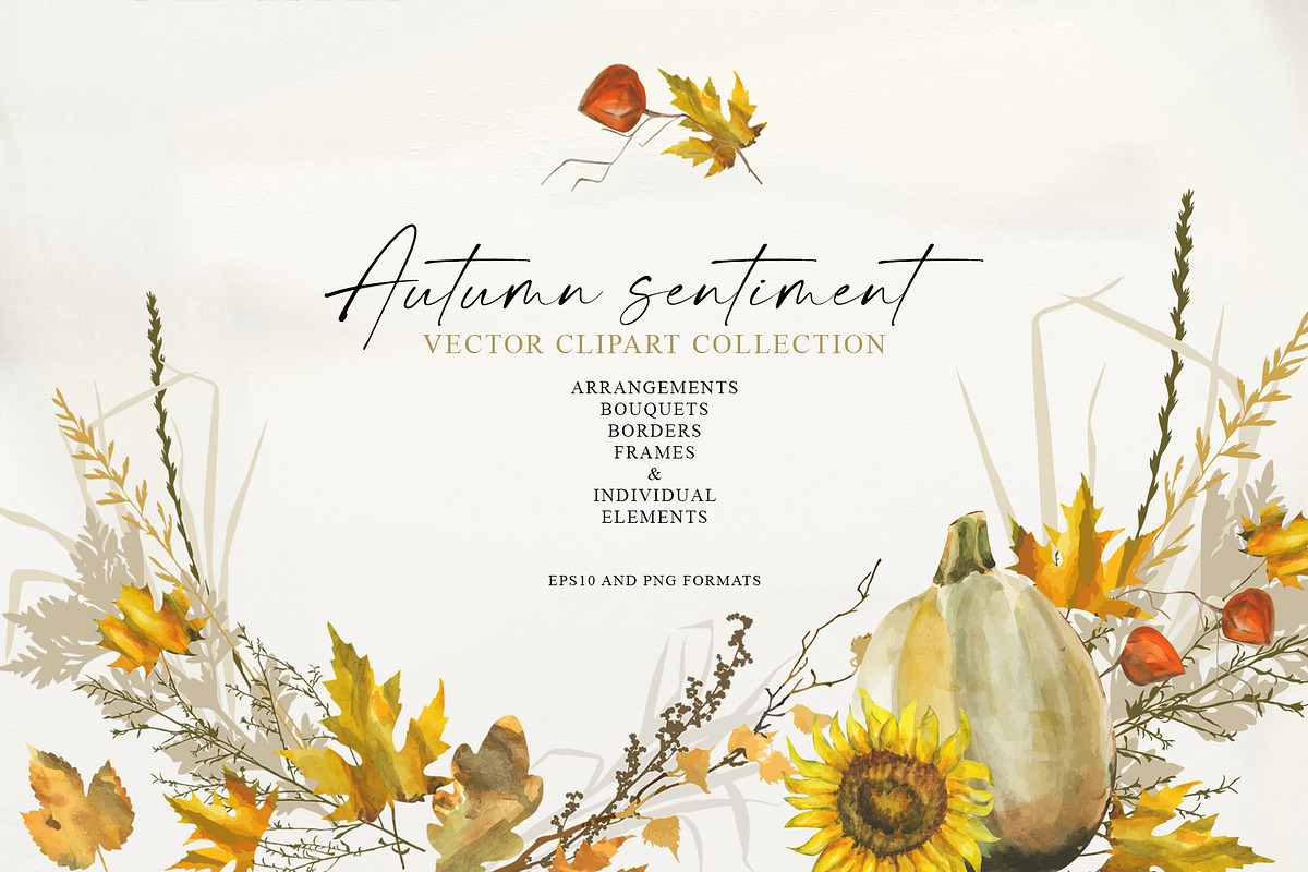 Autumn sentiment - vector clipart, a Decorative Illustration by Vasmila (Photo 1 of 14)