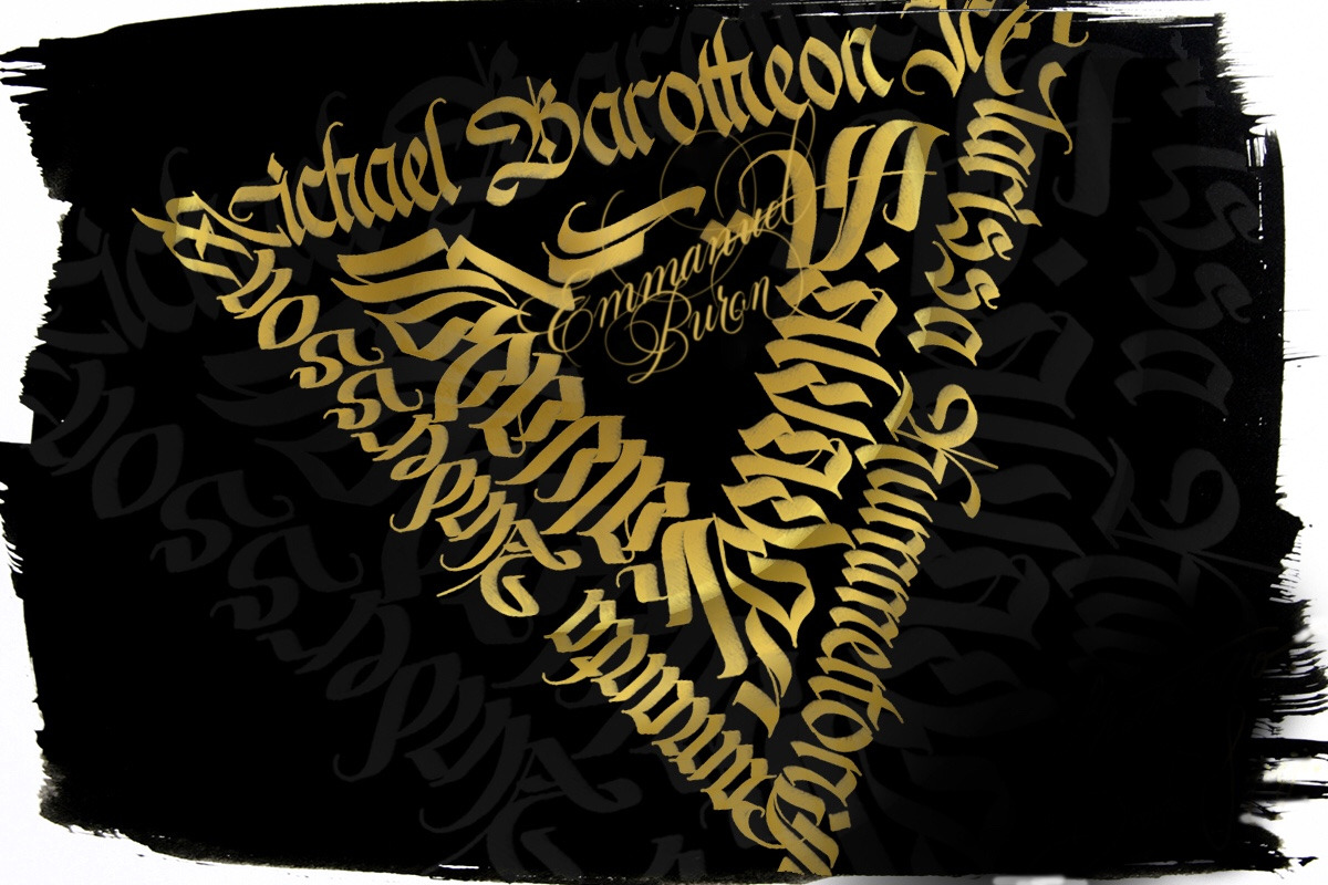 Blackletter Brush for Procreate, a Brush Add-On by Emmanuel Buron (Photo 6 of 8)