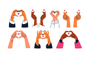 Hands making heart gesture set, a Person Illustration by Good Studio (Thumbnail 2 of 10)