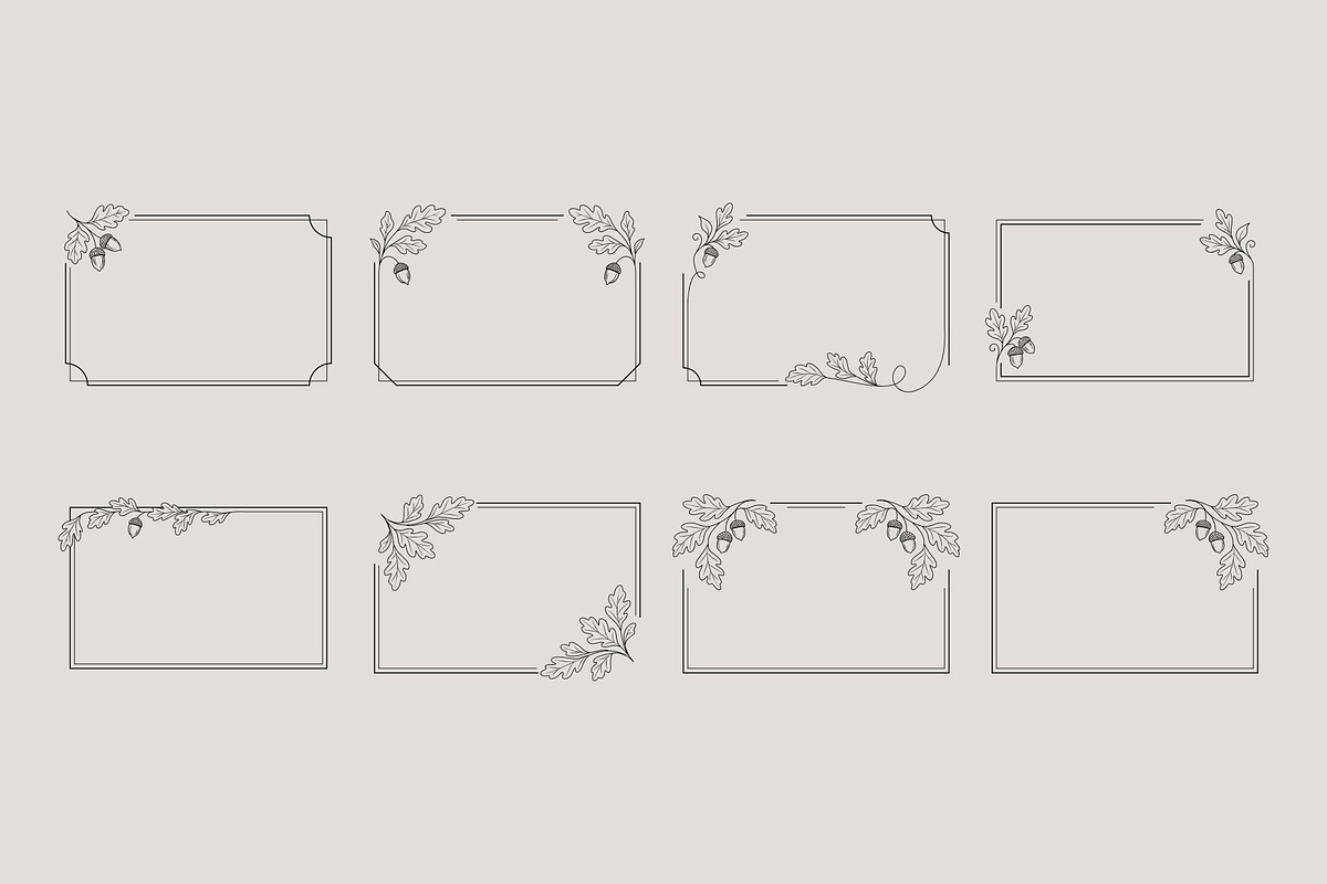 Rustic Oak & Acorn Frames, a Decorative Illustration by moja doodle (Photo 5 of 7)