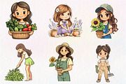 Gardening Girl Sublimation Bundle, an Illustration by CreationArt (Thumbnail 3 of 5)