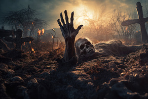 Undead Hand Rising Out Of Grave, Cre