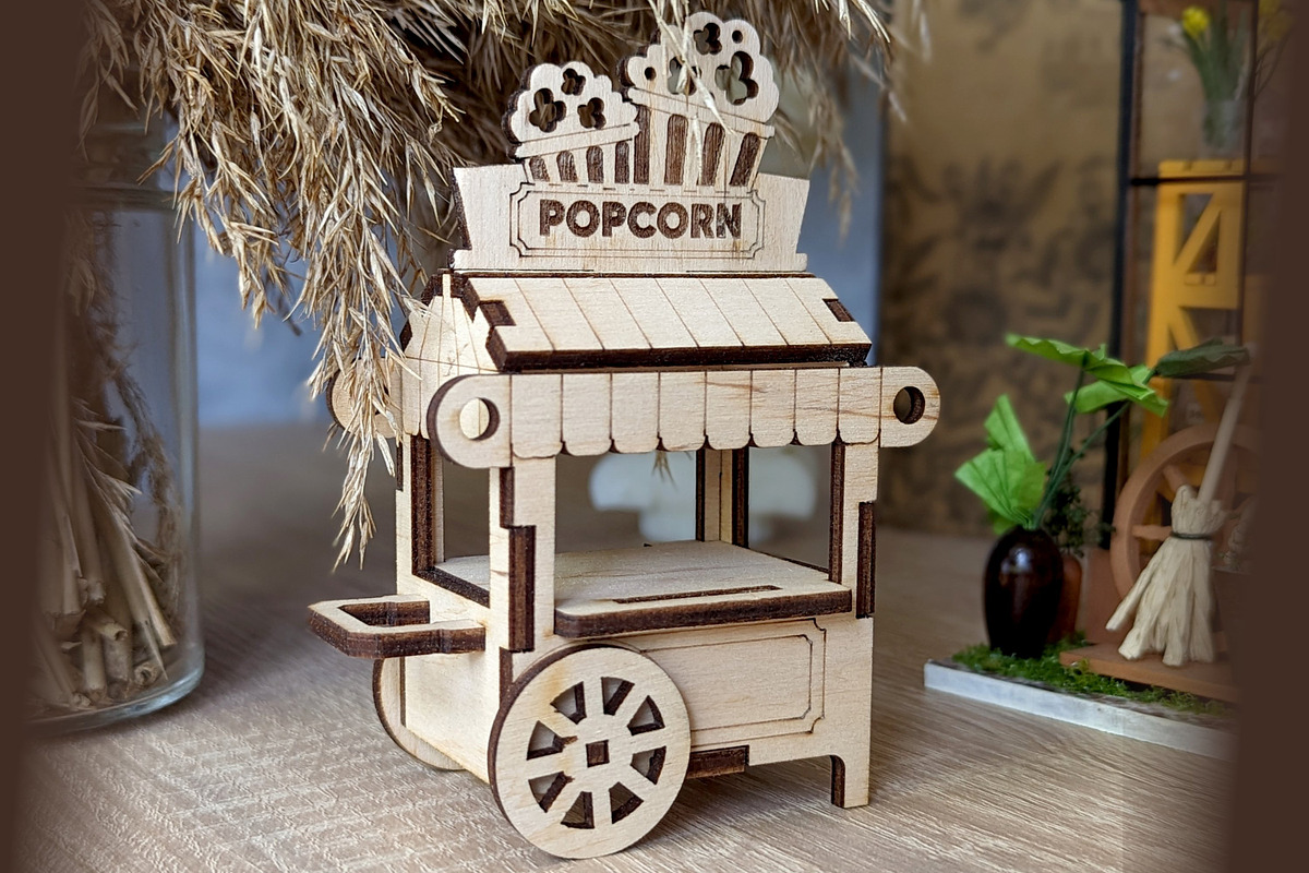 Popcorn Cart - Laser Cut File