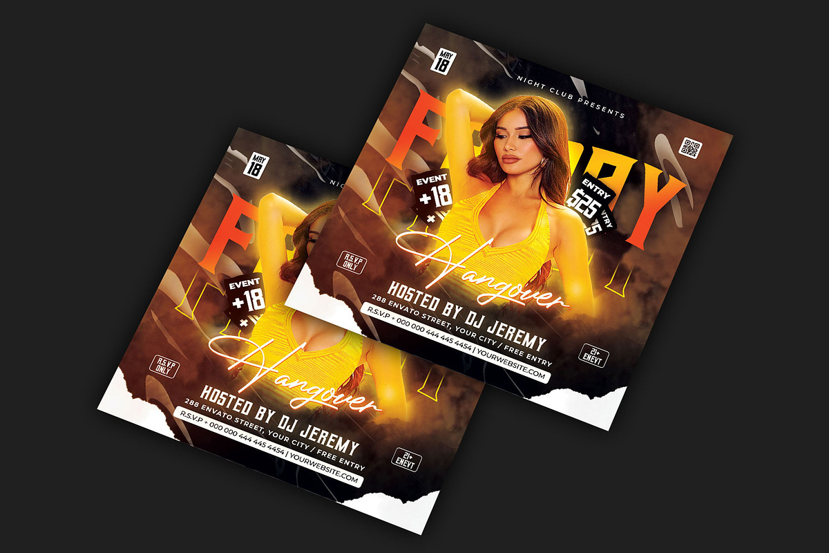 Dj Night Party Club Flyer, a Flyer Template by CocoDesign (Photo 2 of 2)