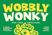 WOBBLY WONKY – Quirky Display Font, a Handwritten Font by decographstud (Thumbnail 1 of 7)