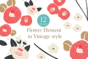 Japanese flower elements, an Object Graphic by marukopum (Thumbnail 1 of 2)