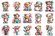 Whimsical Easter Teddy Bear Clipart, an Illustration by OK Design (Thumbnail 2 of 6)