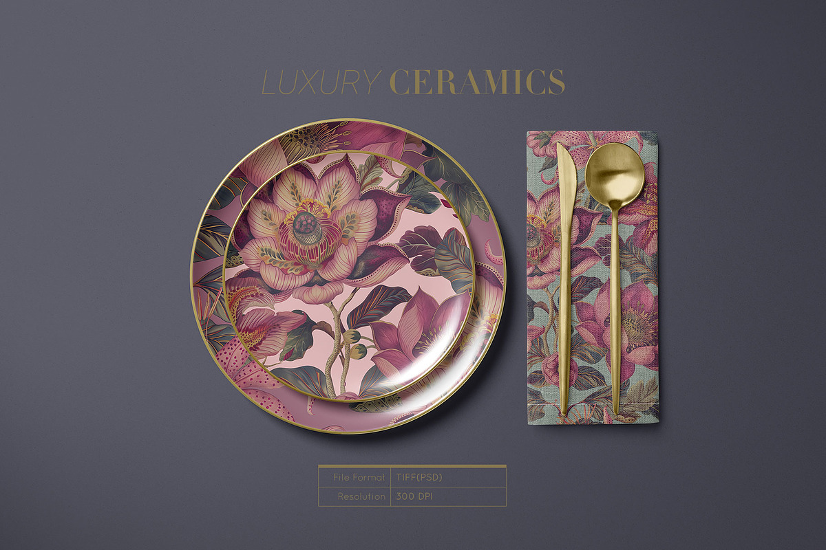 Exotic Blooms, Luxury Pattern Design, a Pattern Graphic by TSTUDIO (Photo 14 of 14)