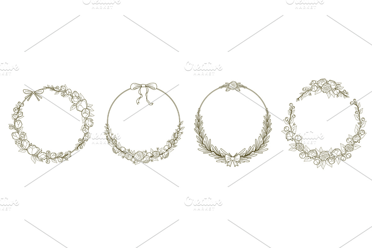 Elegant floral frames set with, an Object Illustration by art PVP - market