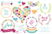 Bohemian Floral Heart & Banners, an Illustration by Amanda Ilkov (Thumbnail 1 of 4)