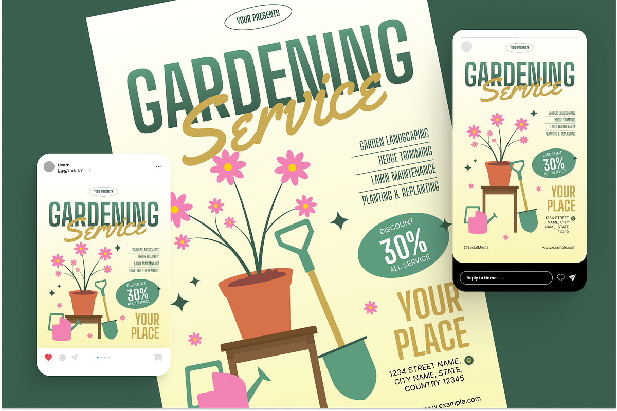 Gardening Service Flyer Set, a Flyer Template by Annora Studio (Photo 2 of 6)
