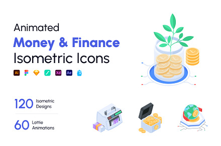 Animated Finance and Money Icons, an Icon by Vectors Market