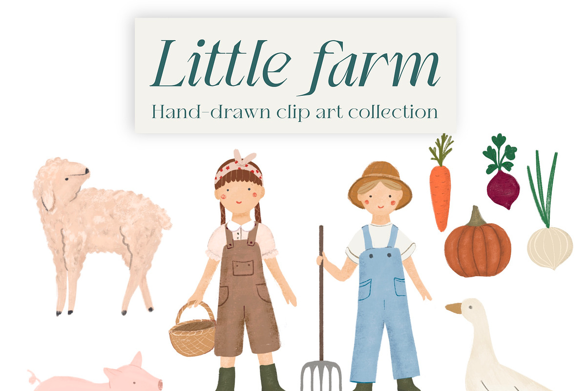 Farm animals clip art, an Animal Illustration by Katie Lisker (Photo 2 of 2)