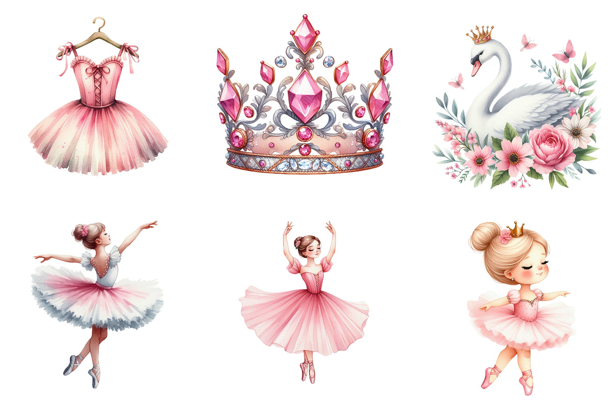 Ballerina Watercolor Clipart, an Illustration by CreationArt (Photo 2 of 5)