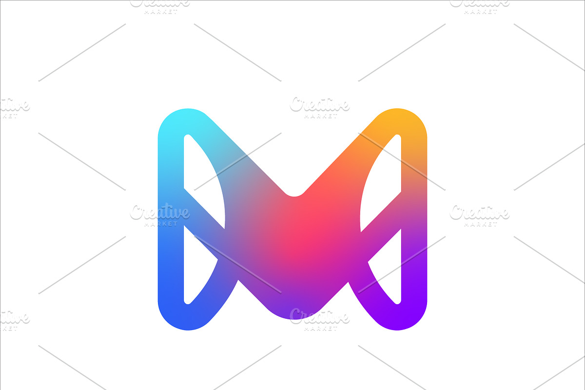 Modern M Letter Colorful Logo Vector
