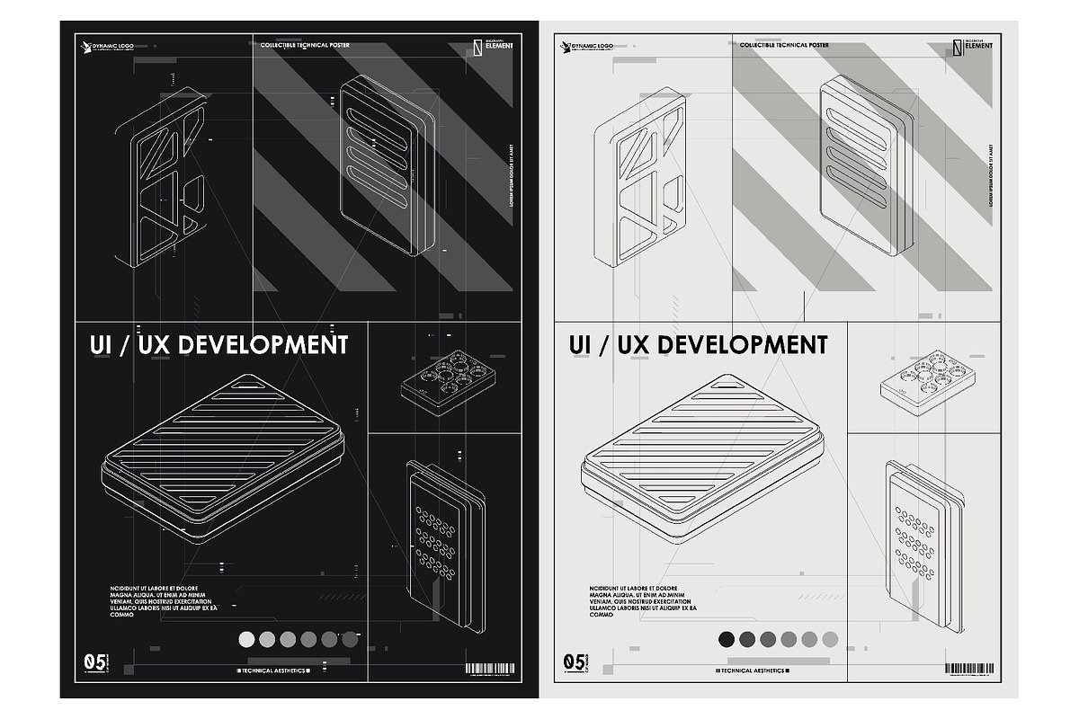 Abstract Futuristic tech Posters, a Technology Illustration by Andrew_Derr (Photo 6 of 10)