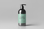 Black Bottles Cosmetic Mockup, a Cups & Container Mockup by Yogurt86 (Thumbnail 10 of 10)