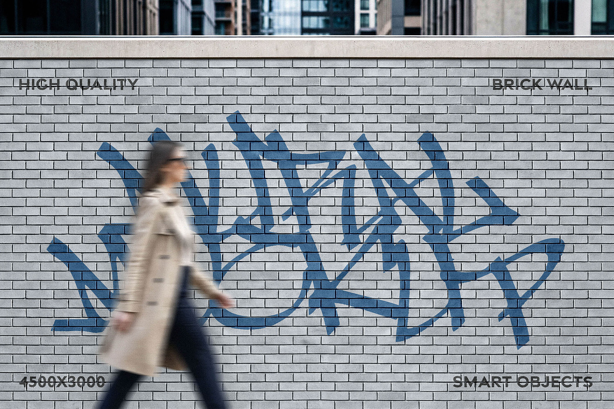 Urban Brick Wall Mural Mockup, an Advertising Mockup by Design Squad (Photo 1 of 4)