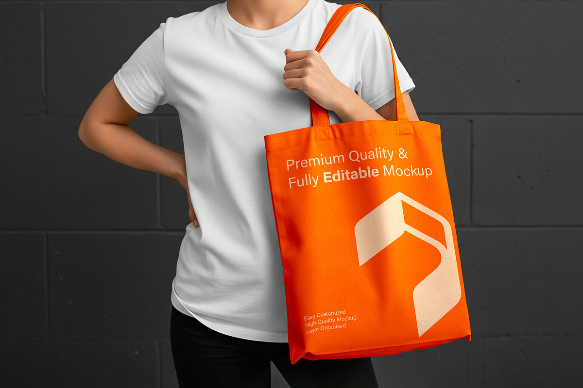 Reusable Canvas Tote Bag Mockup, a Product Mockup by graphypix (Photo 1 of 4)