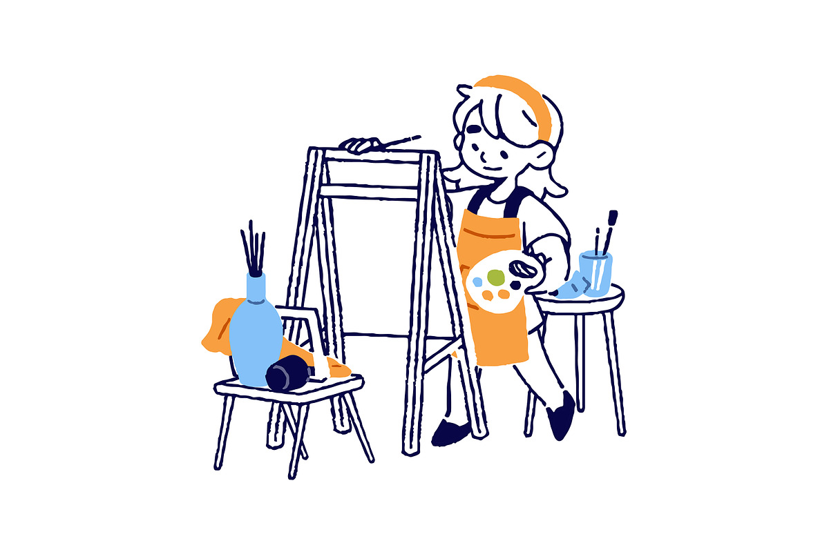 Creative kid activities, hobbies set, a Person Illustration by PaperTrident (Photo 7 of 9)