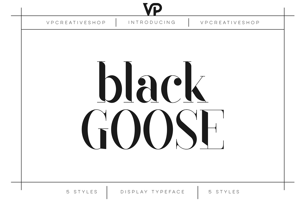 Black Goose Typeface - 5 fonts, a Serif Font by VP Fonts (Photo 1 of 15)