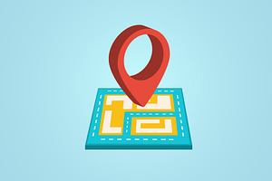 Navigation icon, a Technology Illustration by AlexZeL