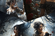 A Ballerina Amongst Dark Roses, a Background Graphic by Curve Design (Thumbnail 2 of 8)