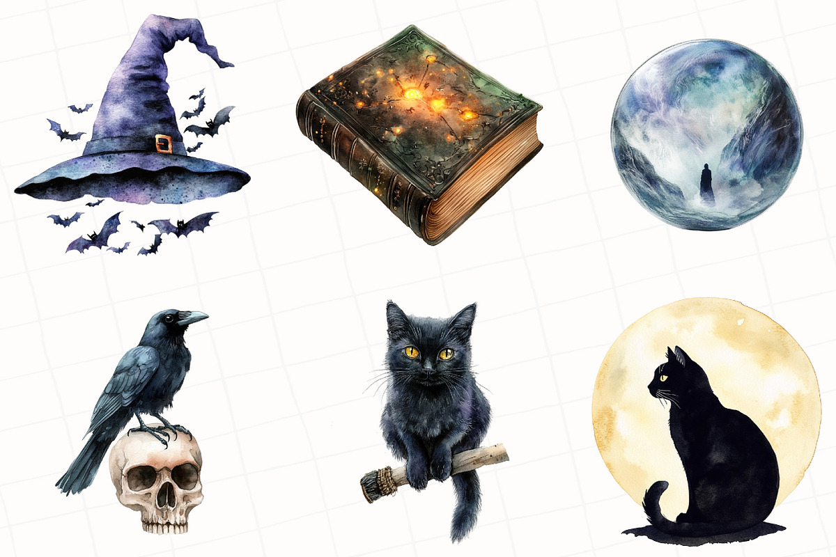 Halloween Collection Clipart Bundle, an Illustration by OK Design (Photo 2 of 5)