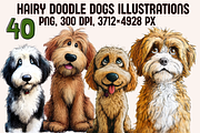 Hairy Doodle Dogs Illustrations, an Animal Illustration by PrintHaven Designs (Thumbnail 2 of 12)