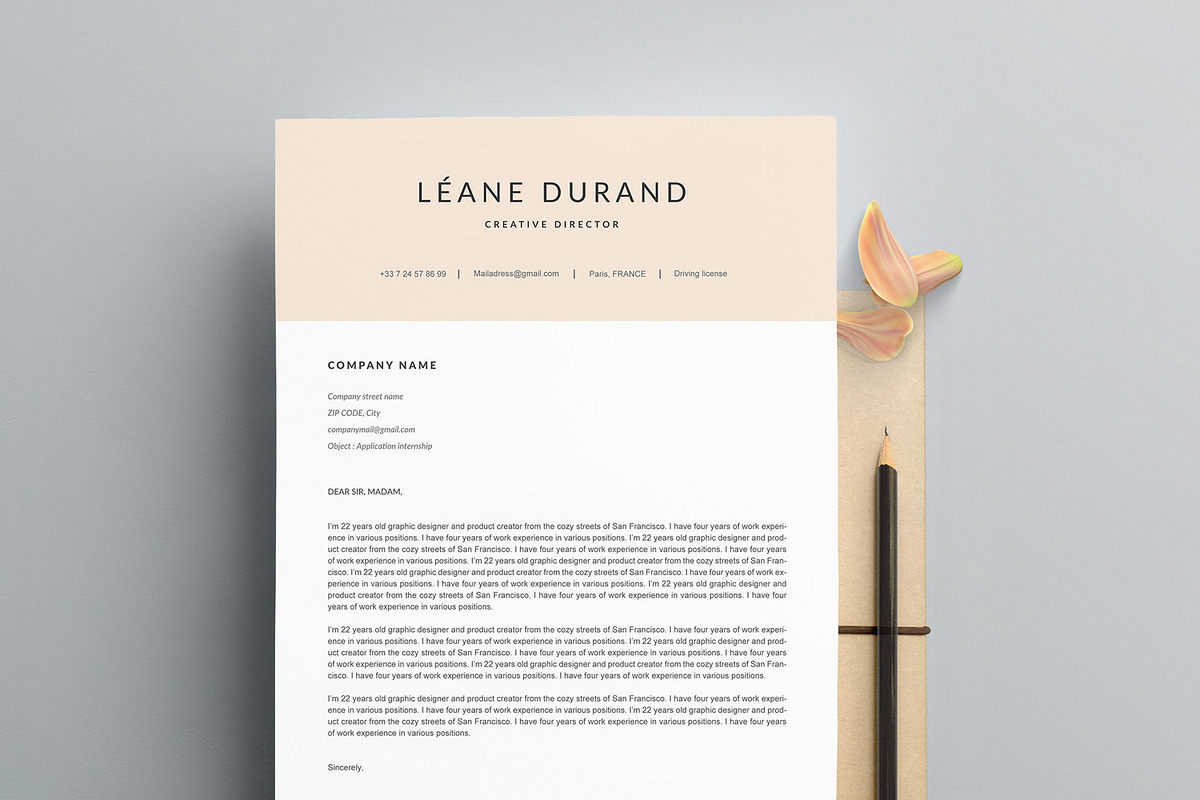 Modern Resume Template LEANE A4, a Resume Template by Graace Studio (Photo 3 of 4)