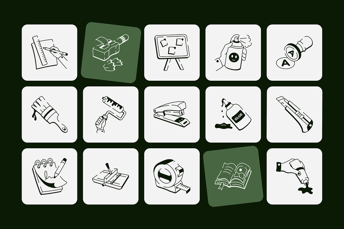 Animated Stationery Tools Drawing, an Outline Icon by Vectors Market (Photo 3 of 4)