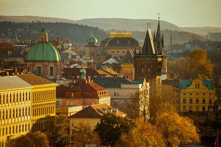 landscape with Old Town Bridge Tower, an Architecture Photo by Alliance Images