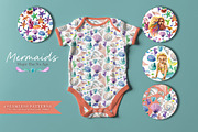 Watercolor Mermaid PNG | Patterns, an Object Graphic by CpandoShop (Thumbnail 2 of 6)