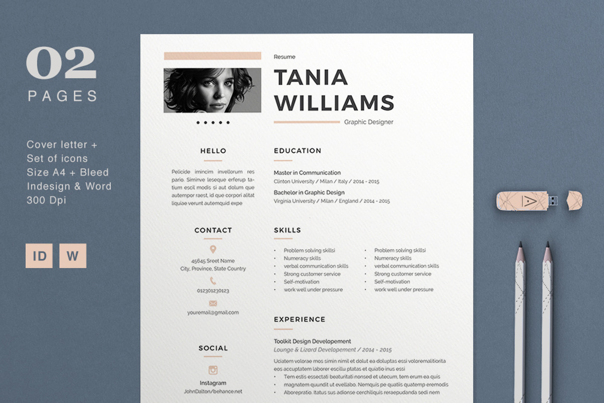 Resume Tania 2 Pages, a Resume Template by Astut (Photo 2 of 5)