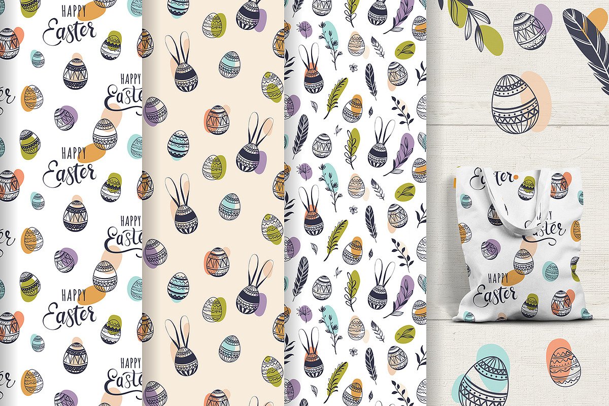 Easter Seamless Patterns (colorful), a Pattern Graphic by HmarkaShop (Photo 4 of 5)
