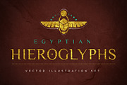 Egyptian Hieroglyphs Vector Set, an Illustration by S K Y B O X (Thumbnail 1 of 10)