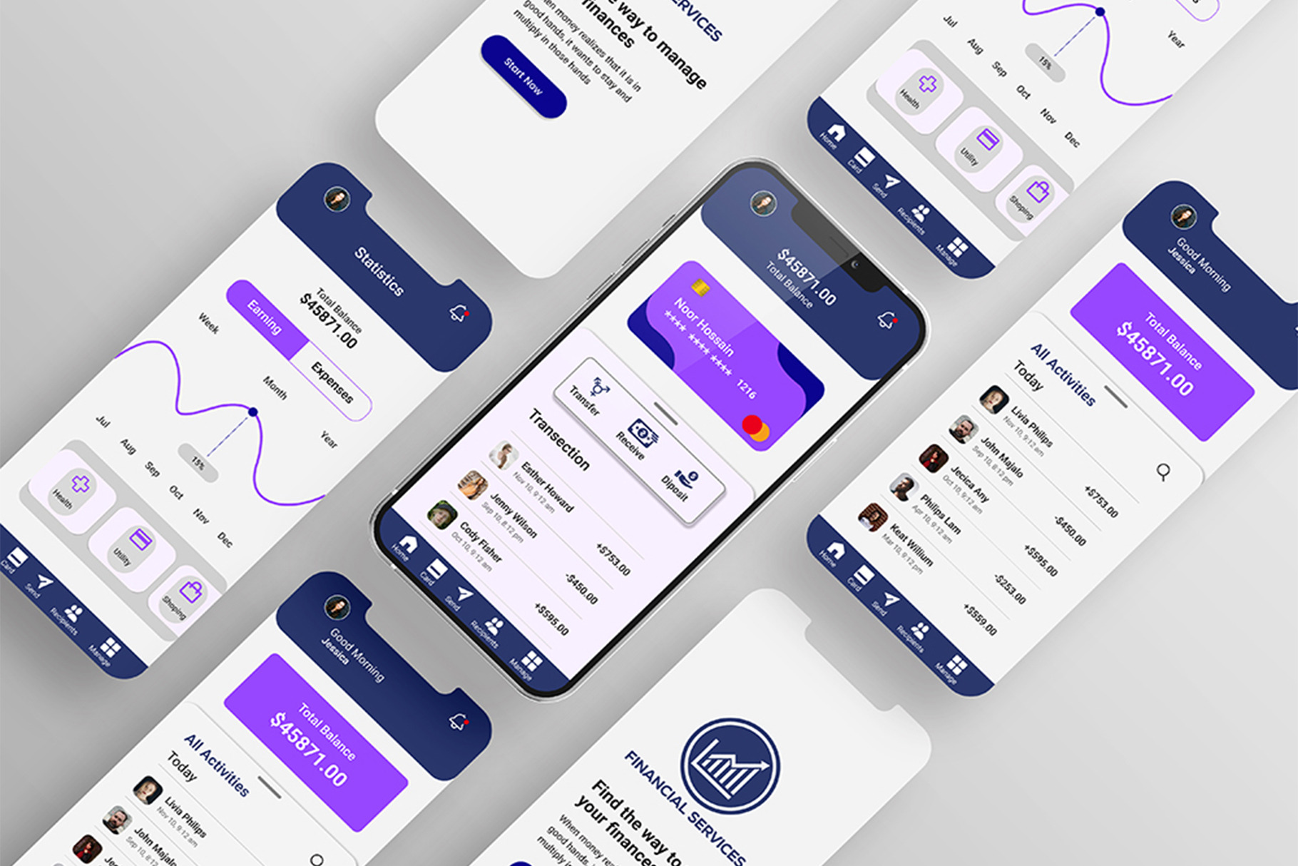 Finance App Design, an App Template by Design Valley