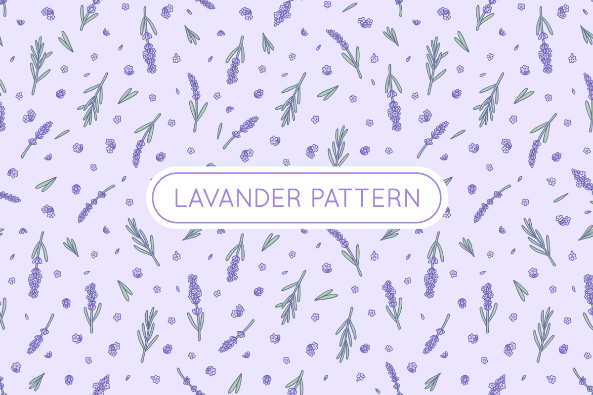 French Lavender Flower Pattern, a Pattern Graphic by Viaireshop (Photo 1 of 5)